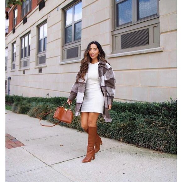 Jacket H&M Felted Shacket Plaid New - Picture 8 of 10